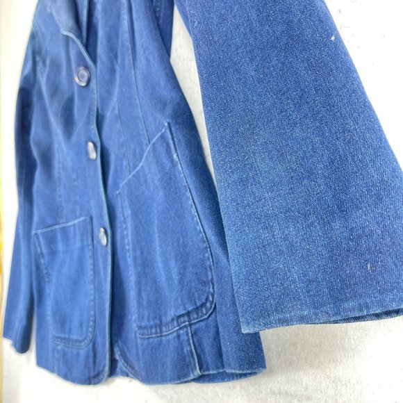 NWOT Vintage LIZ CLAIBORNE Lizwear Women 2 Petite Blue Denim Lined Jacket Blazer - Picture 11 of 13